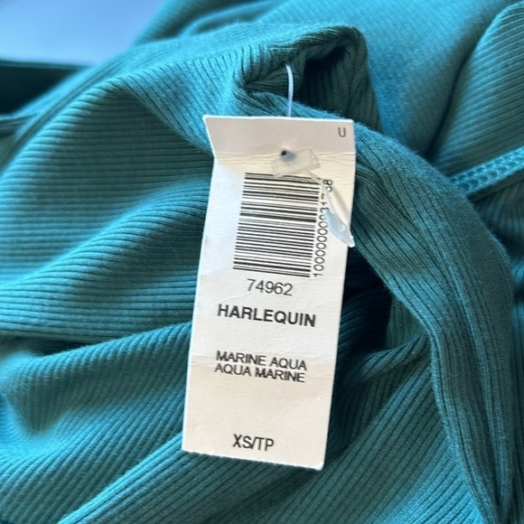 Aritzia Wilfred Harlequin Bodysuit Long Sleeve Dark Green Size XS NEW - Picture 10 of 11